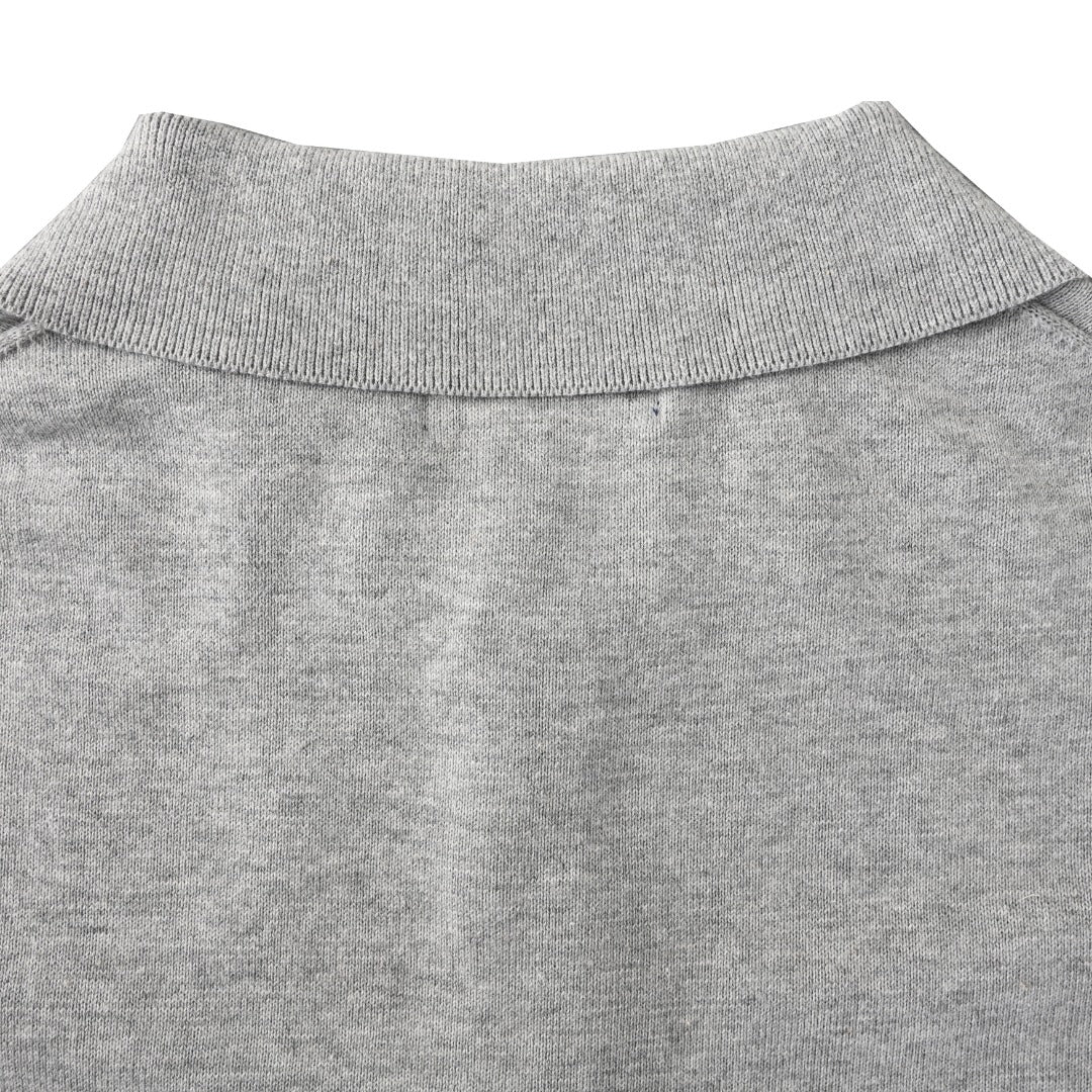 Long-Sleeve Cotton Polo Andover Heather