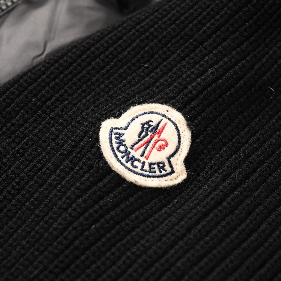 Padded Wool Zip-Up Black
