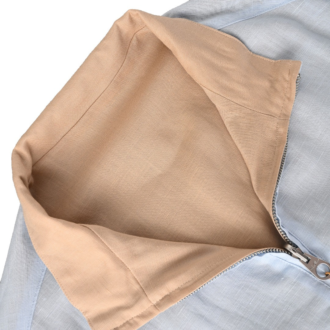 Reversible Linen Bomber Grain Beige