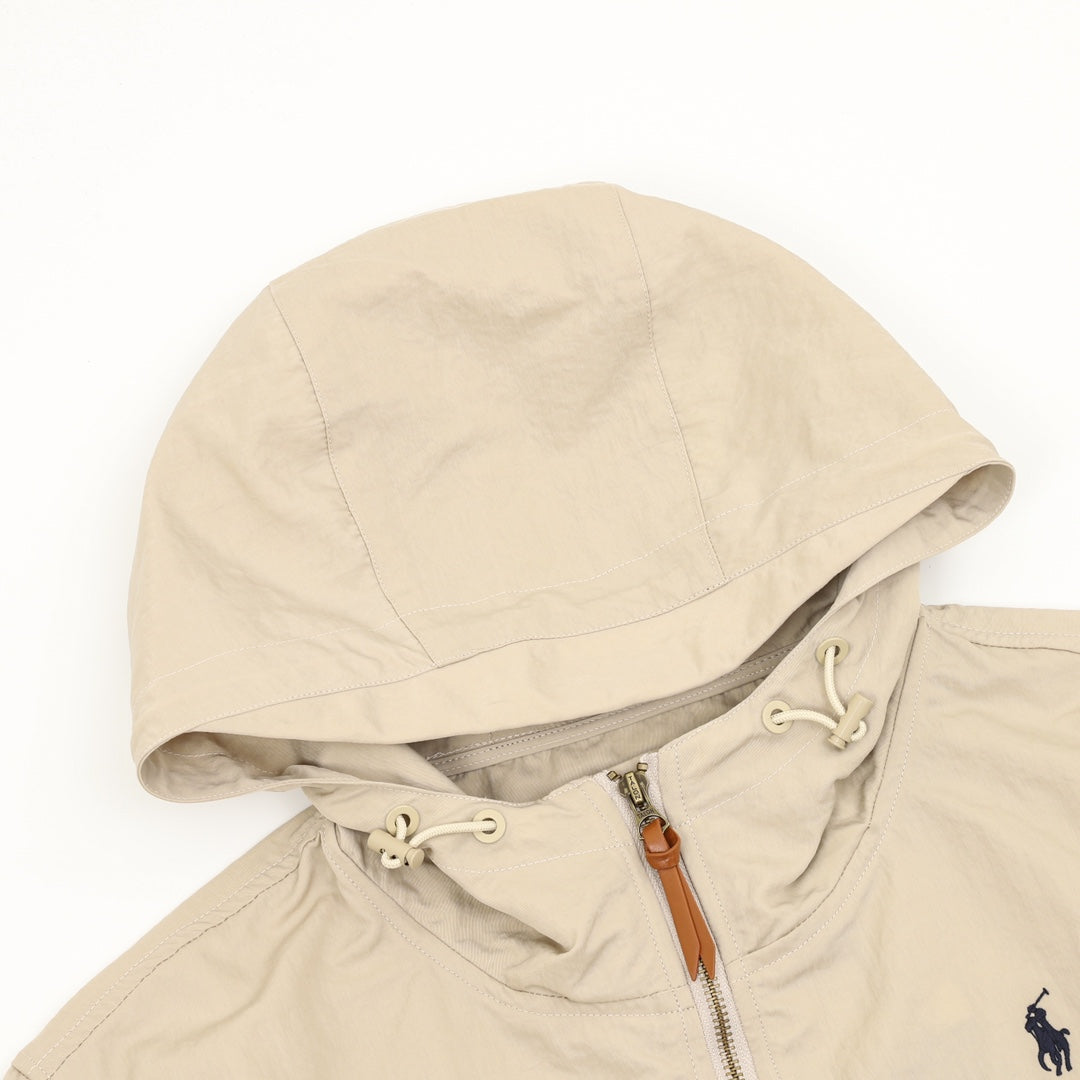 Lightweight Full-Zip Hooded Jacket Stone Beige