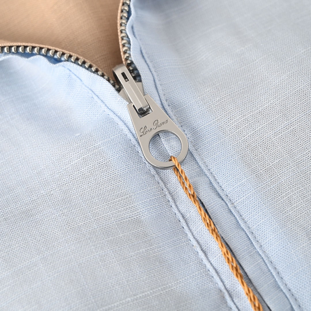 Reversible Linen Bomber Grain Beige
