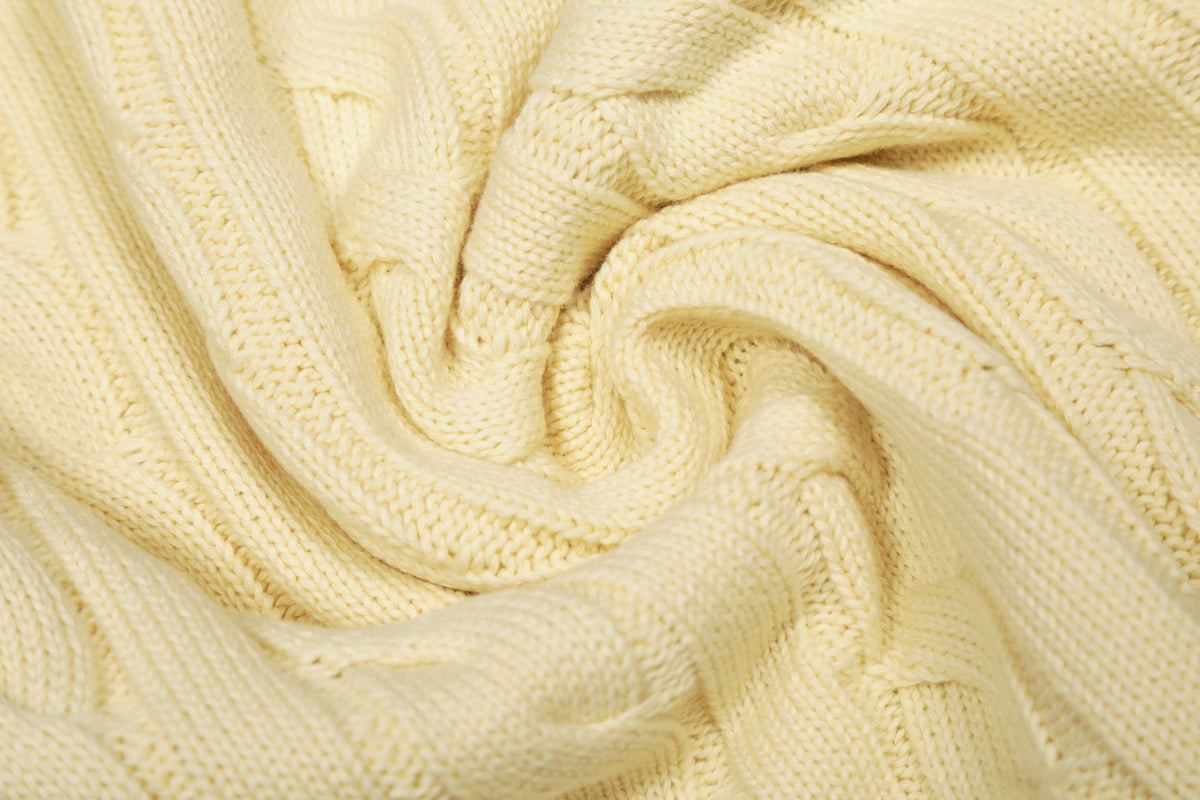 Cable-Knit Cotton Crewneck Sweater Cream
