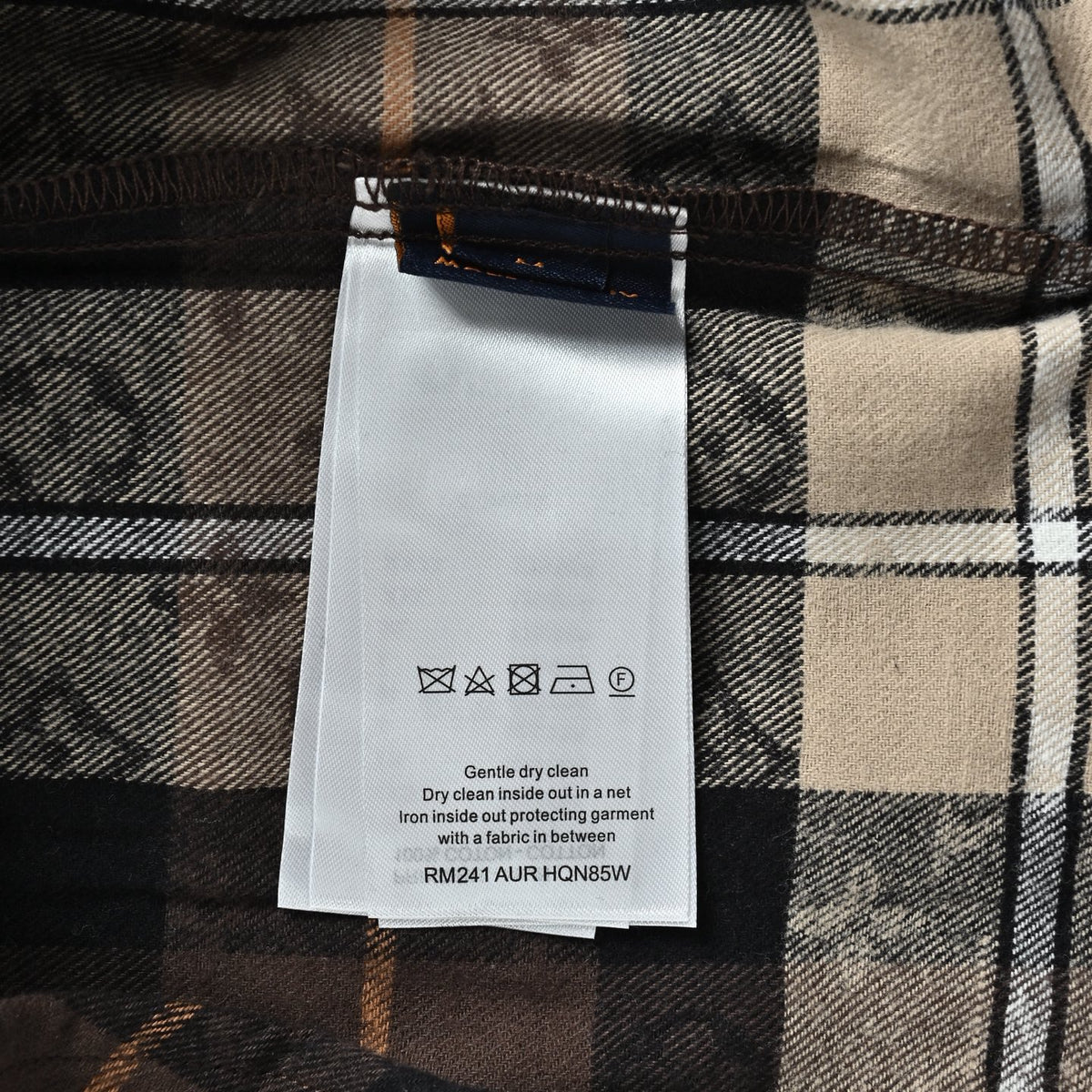 Monogram Flannel Long-Sleeved Polo Caramel