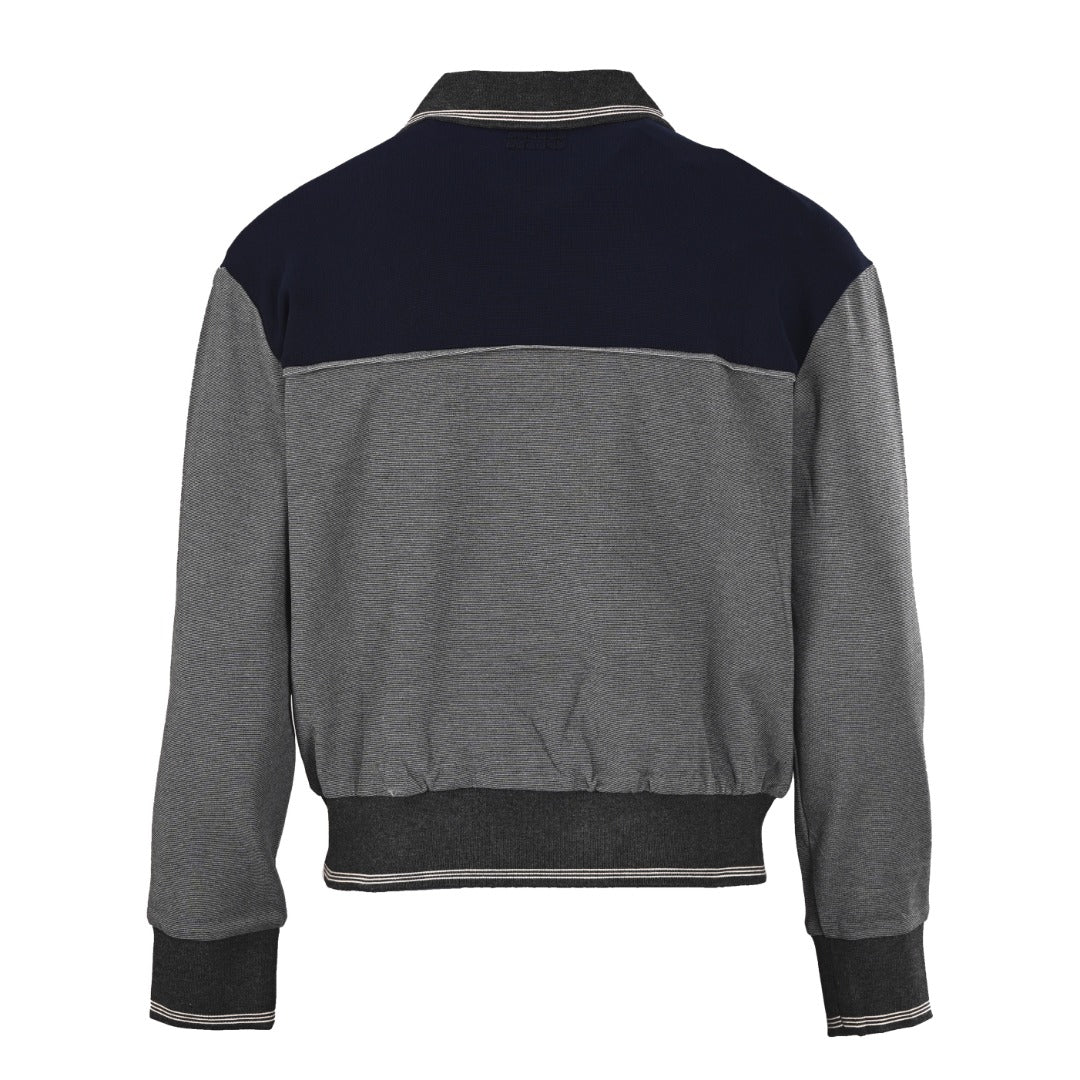 Polo-Neck Zip-Up Anthracite & Navy Blue