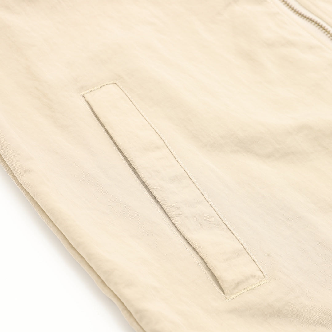 Lightweight Full-Zip Hooded Jacket Stone Beige