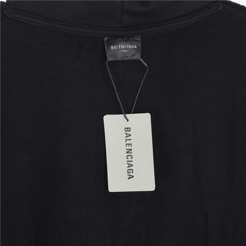 New Tape Type Oversized Hoodie Black