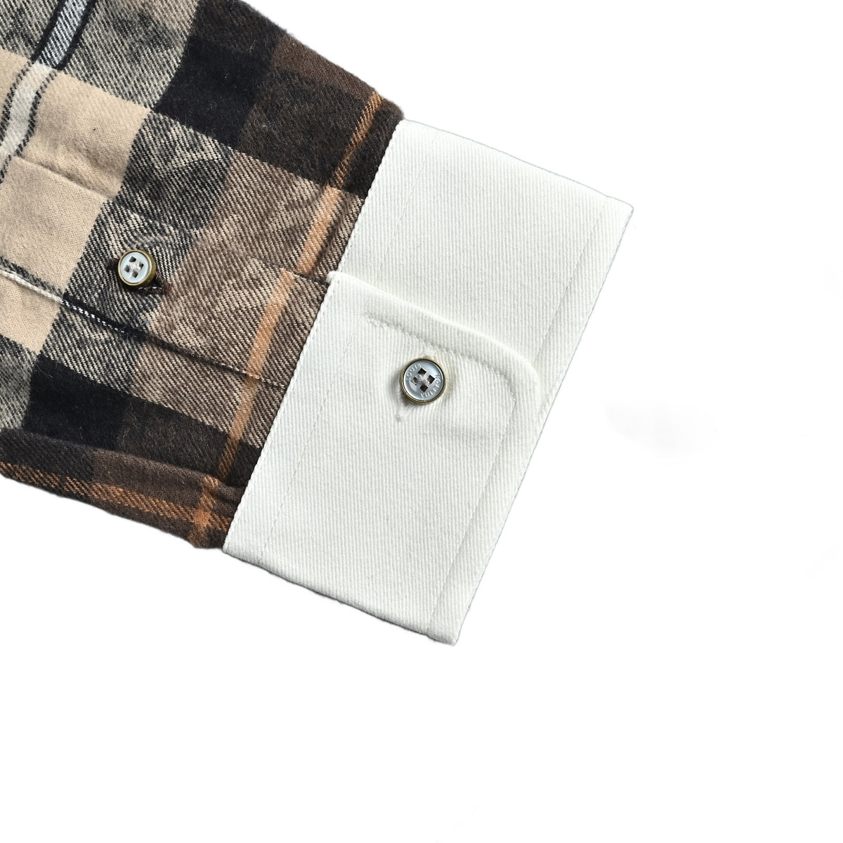 Monogram Flannel Long-Sleeved Polo Caramel