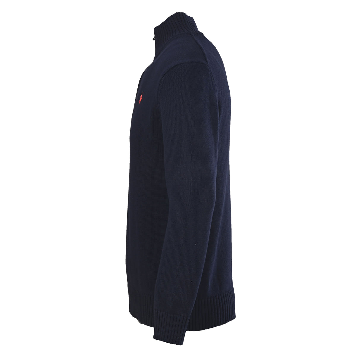 Cotton Quarter-Zip Mockneck Jumper Hunter Navy