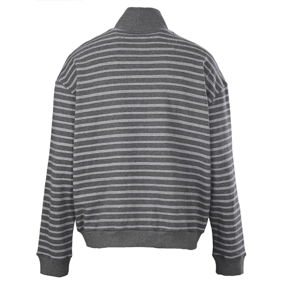 Striped Cotton Fleece Grey & White