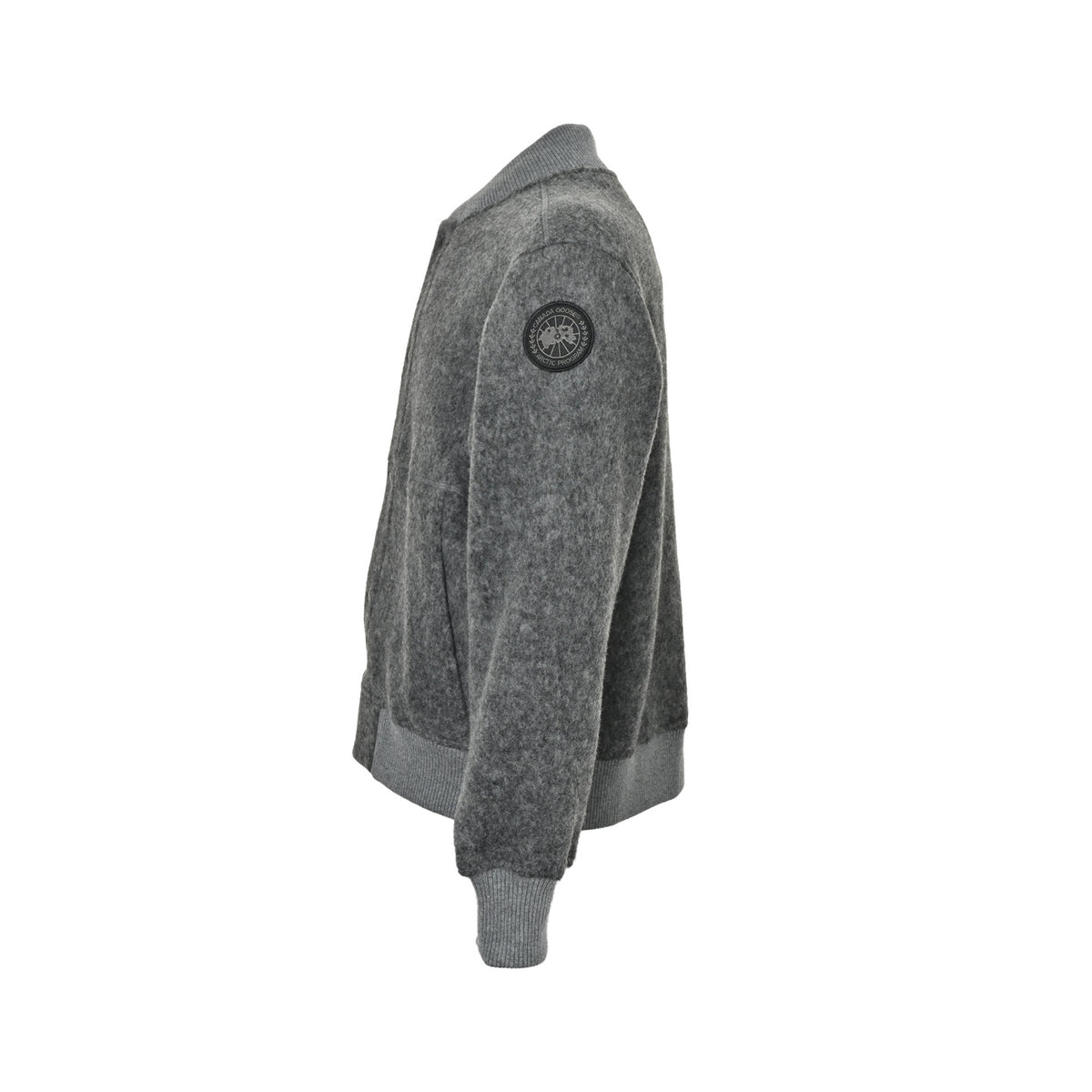 Wool-Blend Snap Bomber Grey