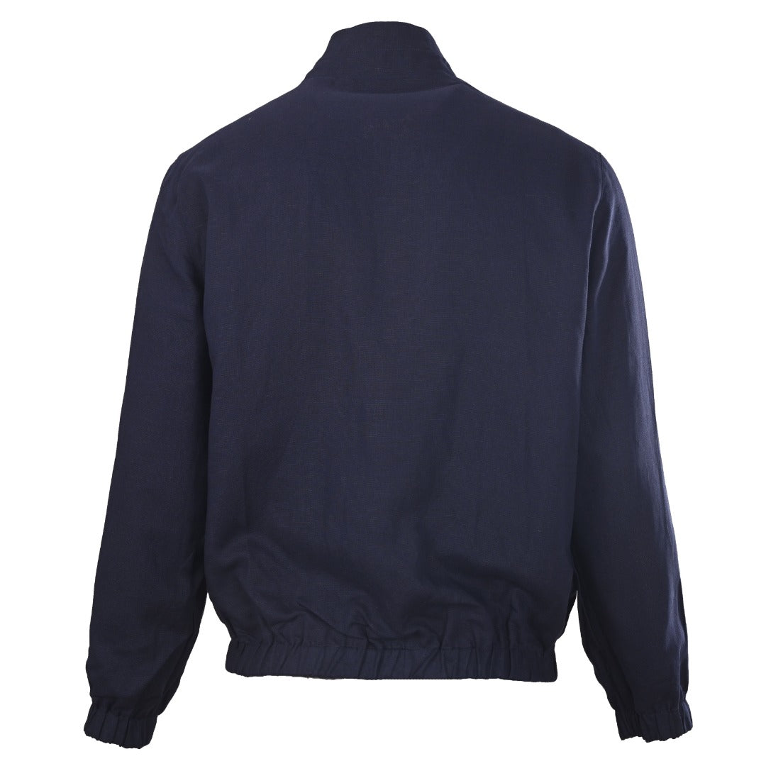 Reversible Linen Bomber Navy Blue