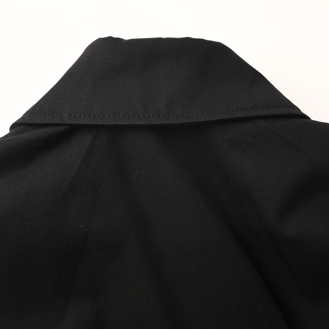 Draped Zip-Up Black