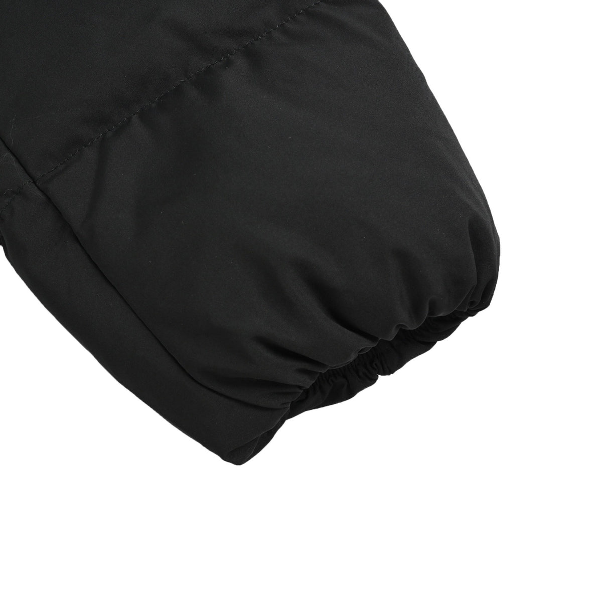 Fur-Trimmed Hooded Long Black
