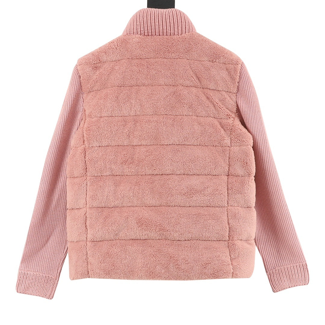 Down-Paneled Faux Fur and Wool Pink