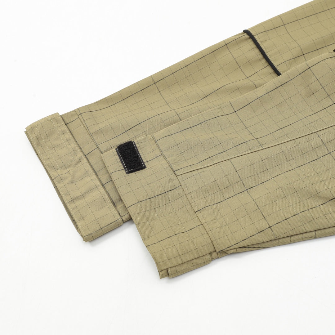 Checkered Half-Zip Anorak Khaki Green