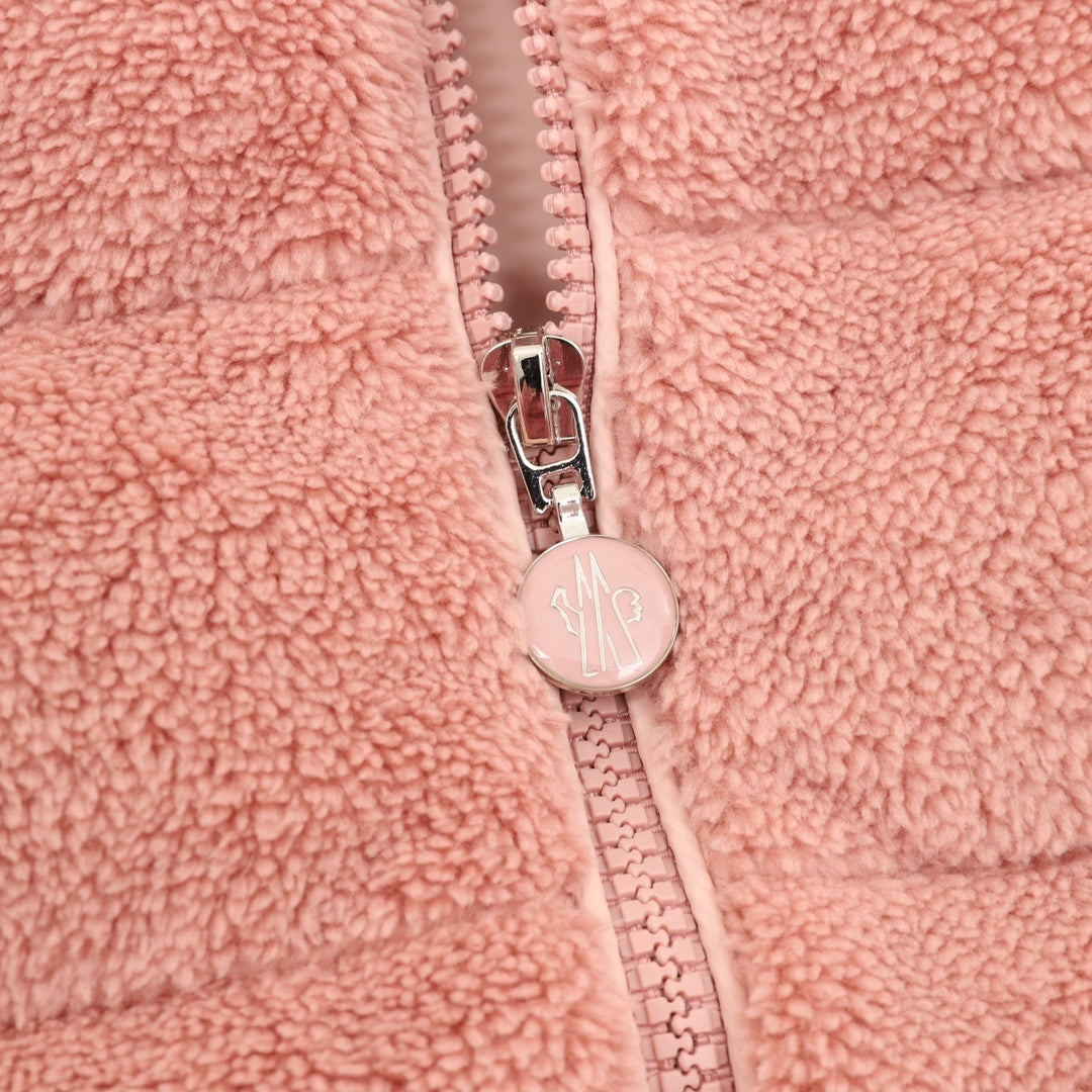 Down-Paneled Faux Fur and Wool Pink