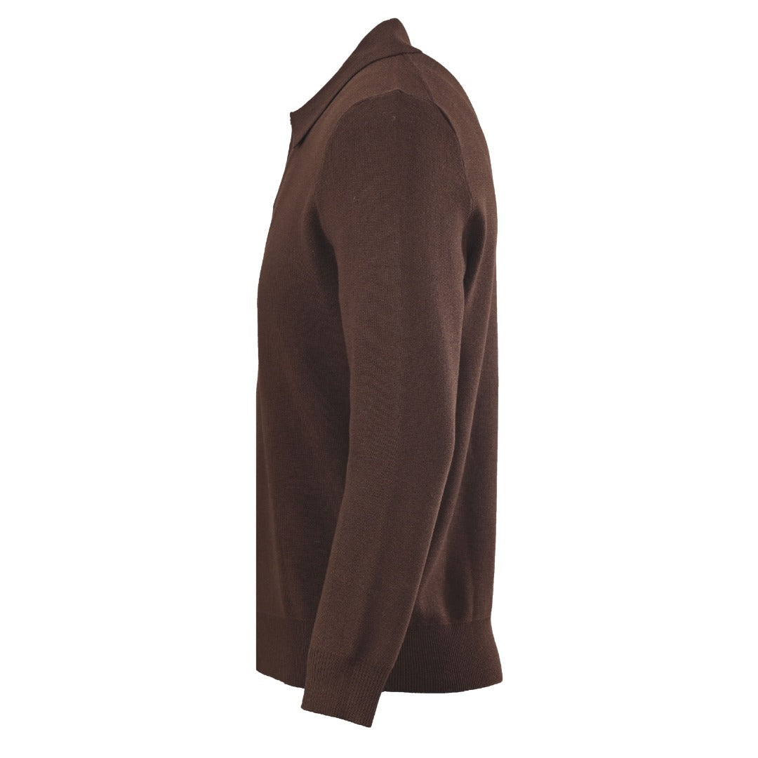 Open Polo Chocolate Brown
