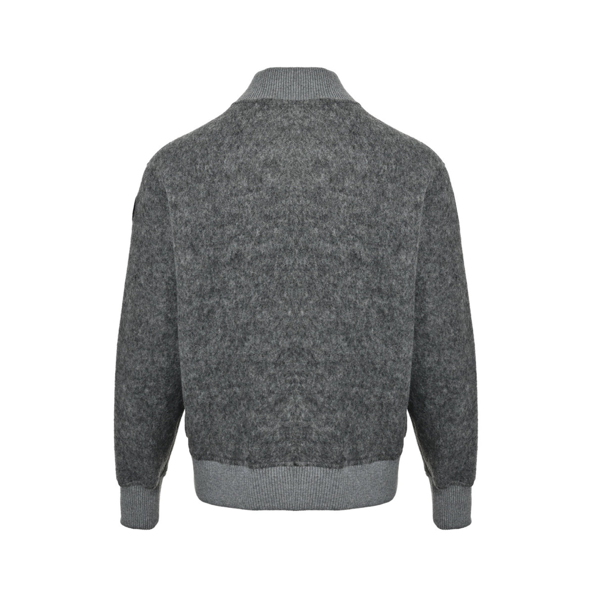 Wool-Blend Snap Bomber Grey