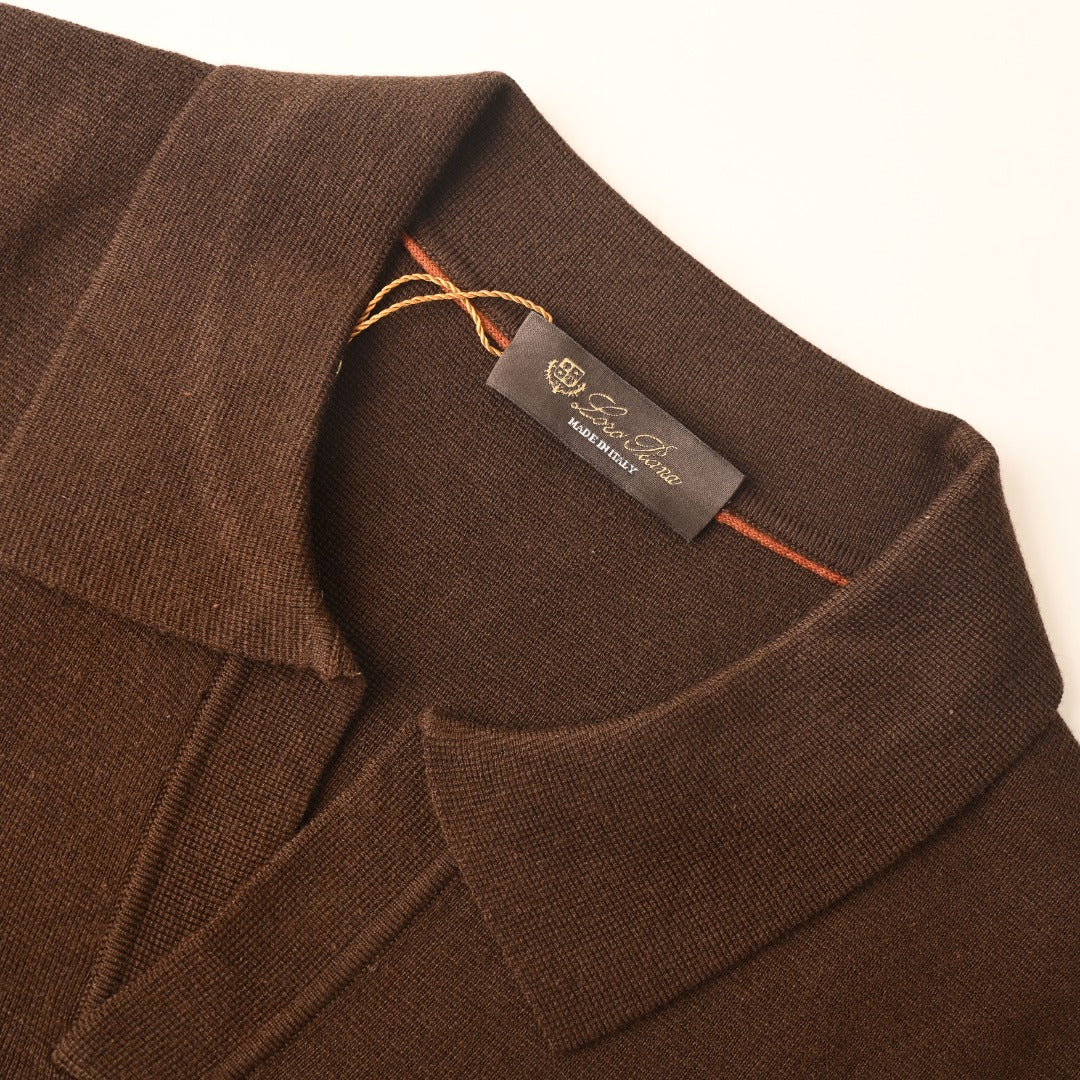 Open Polo Chocolate Brown