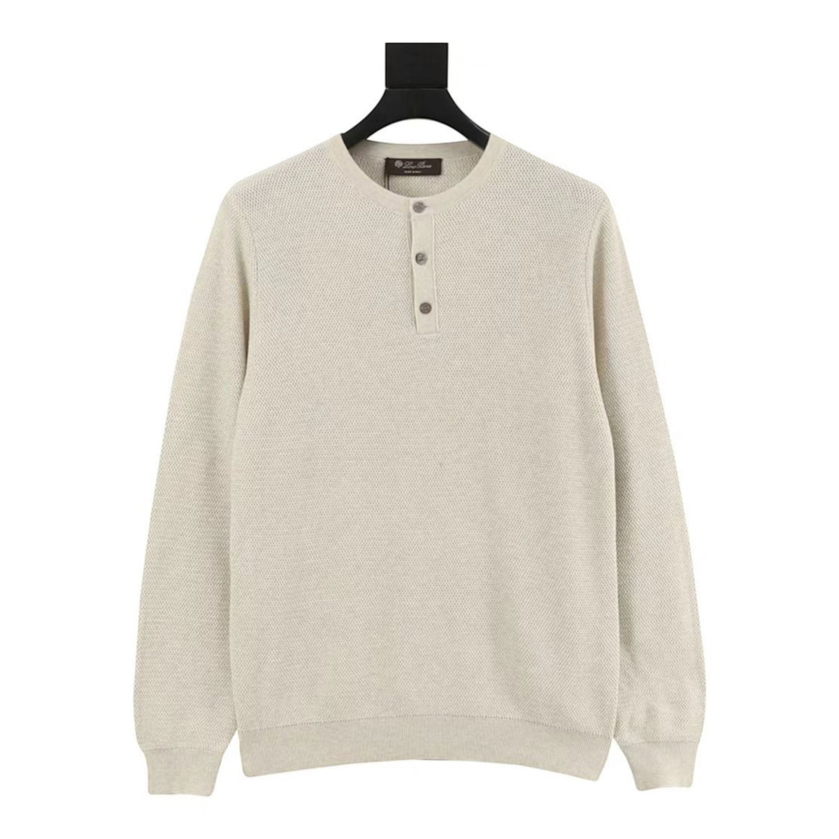 Knit Henley Oatmeal Beige