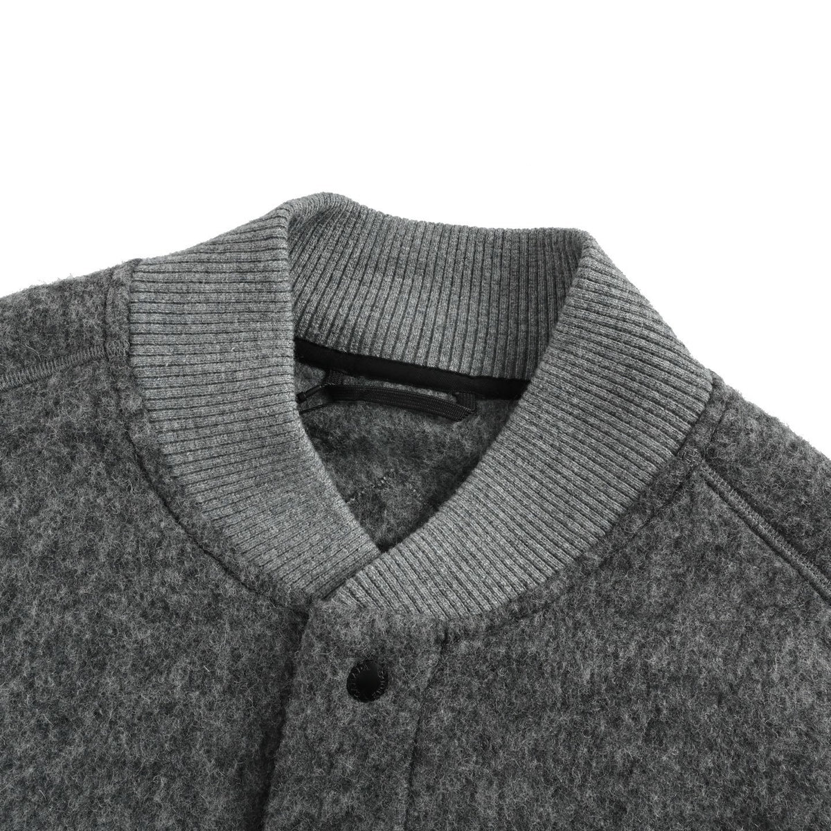Wool-Blend Snap Bomber Grey