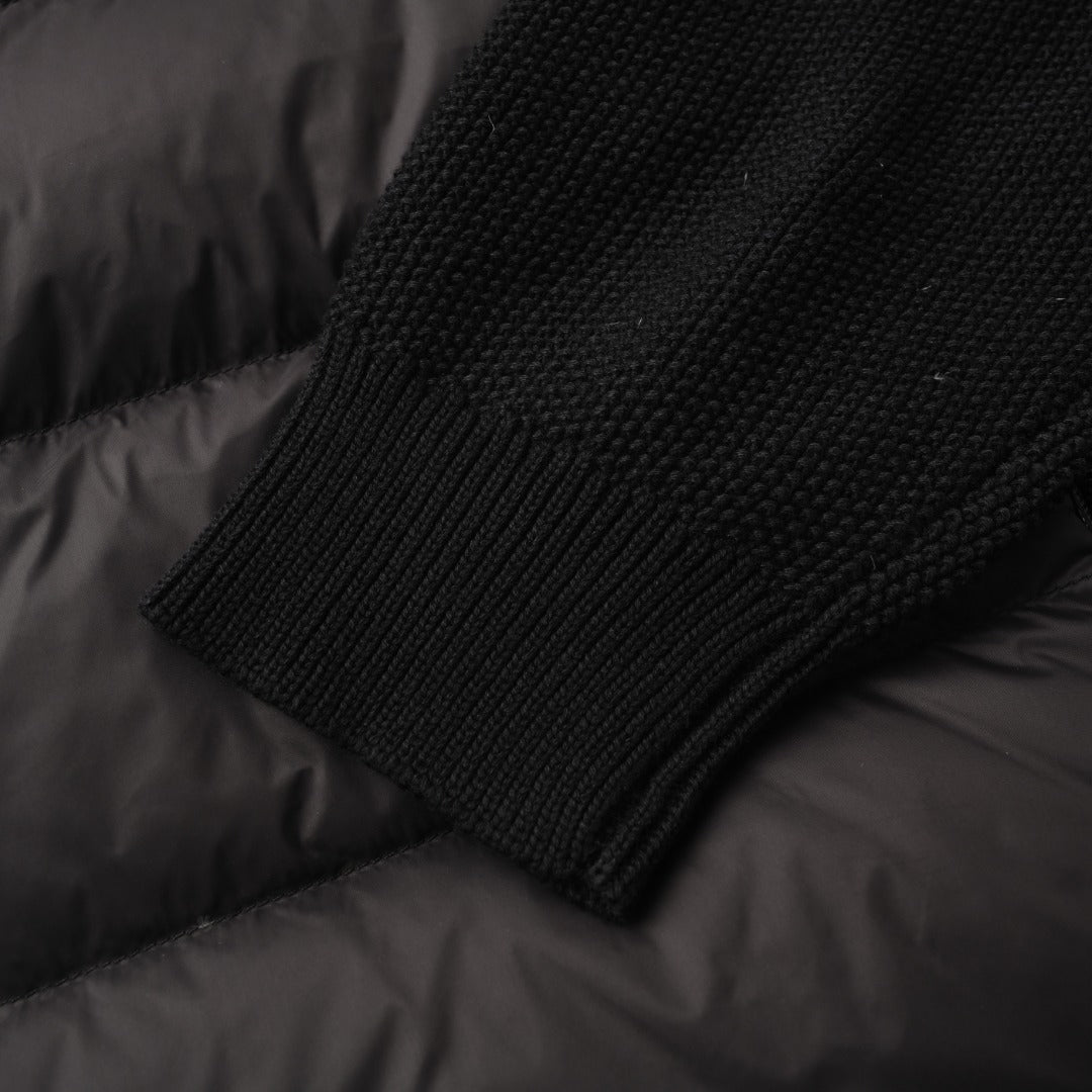 Down Padded Cotton Hooded Black