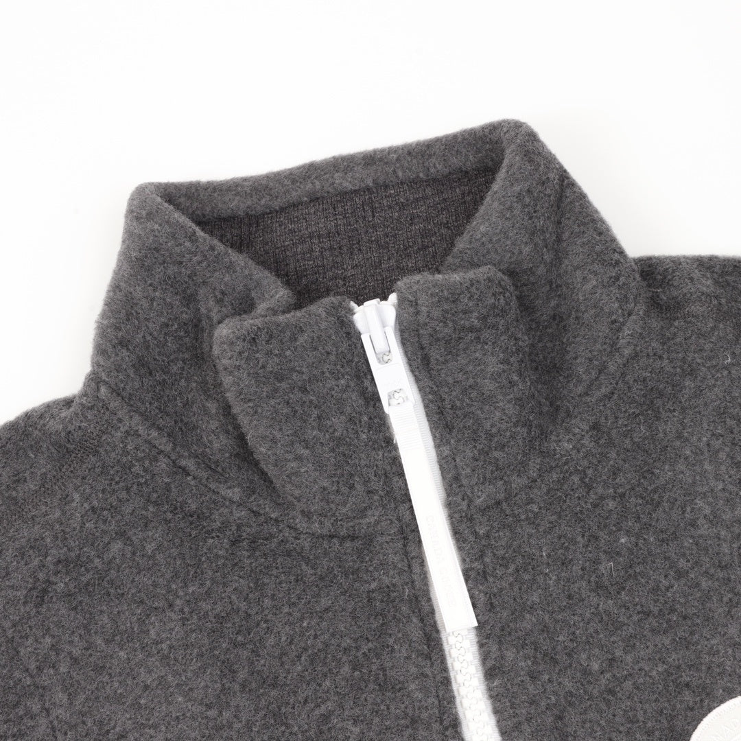 Textured Fleece Vest Charcoal Grey