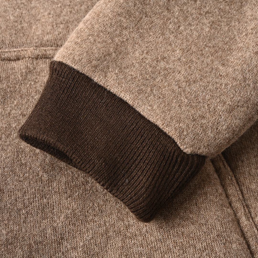 Fleece Bomber Beige & Brown