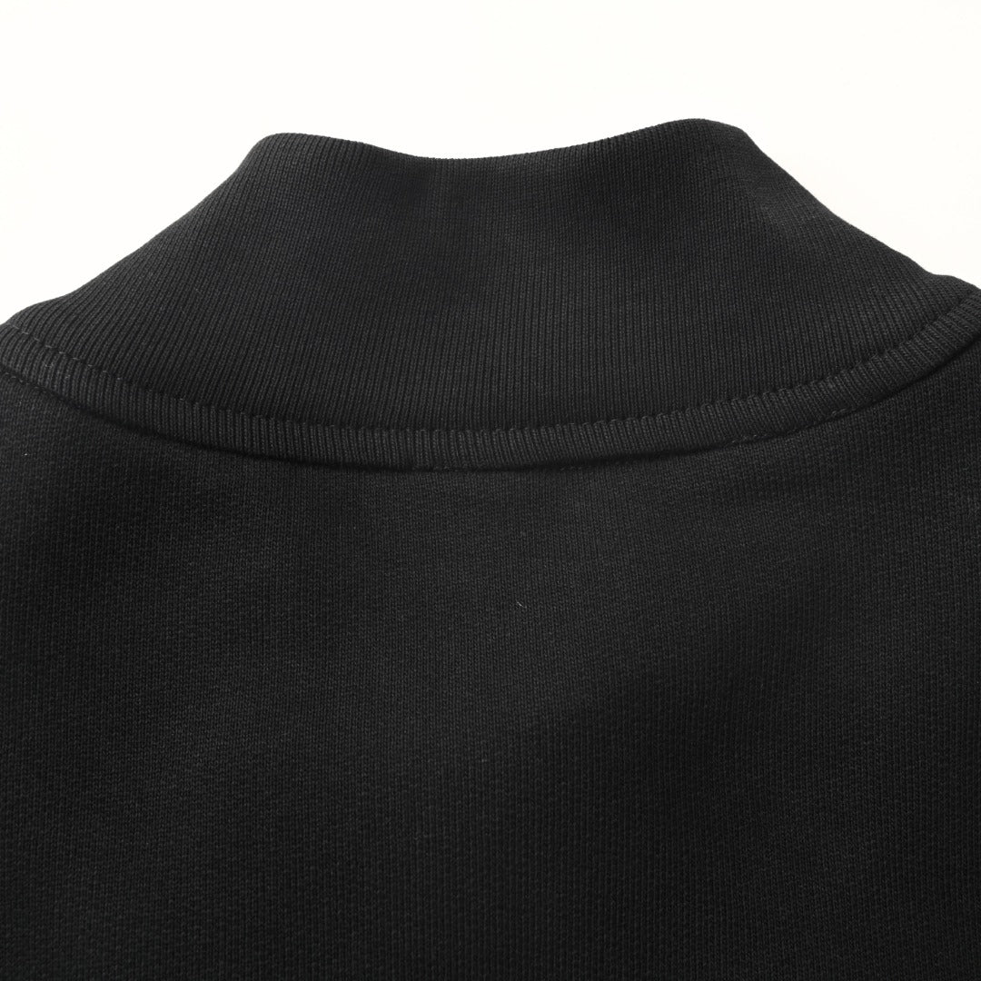 Triple Cross Patch Quarter-Zip Sweater Black