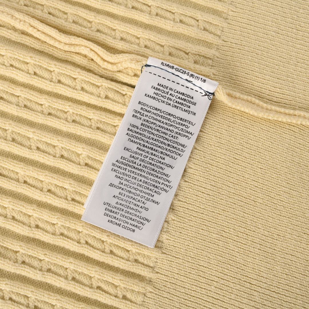 Mini-Cable Cotton Full-Zip Hoodie Pale Yellow