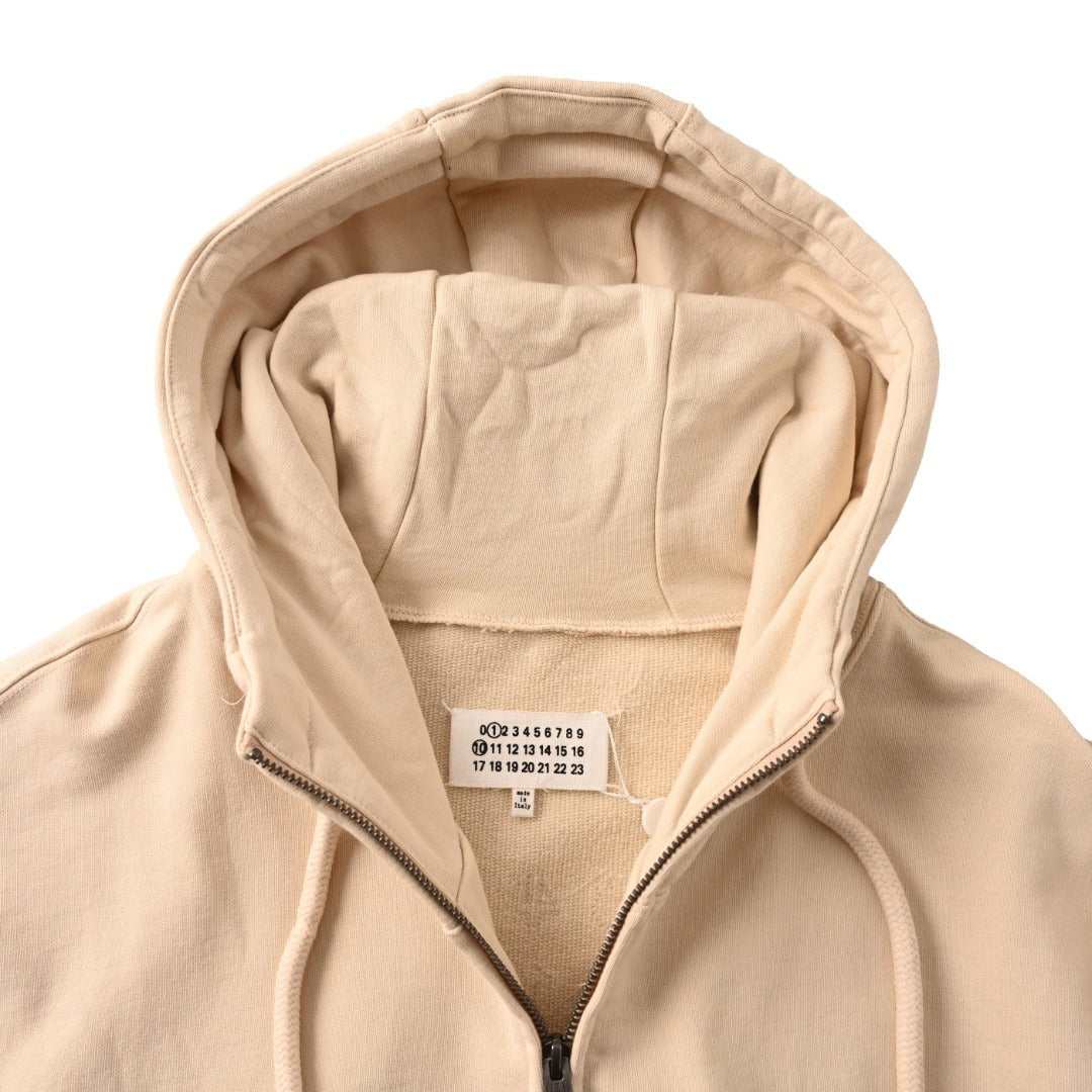 Full-Zip Hooded Pink Beige
