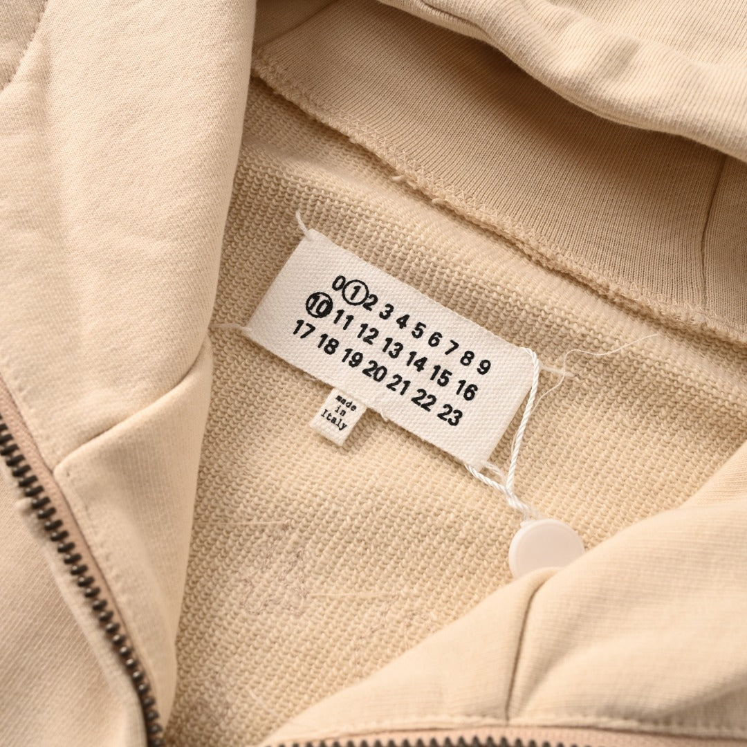 Full-Zip Hooded Pink Beige