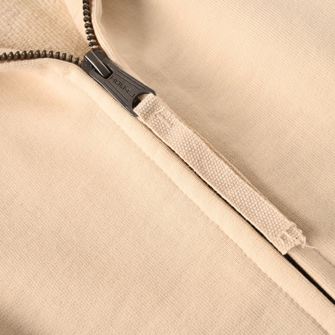 Full-Zip Hooded Pink Beige