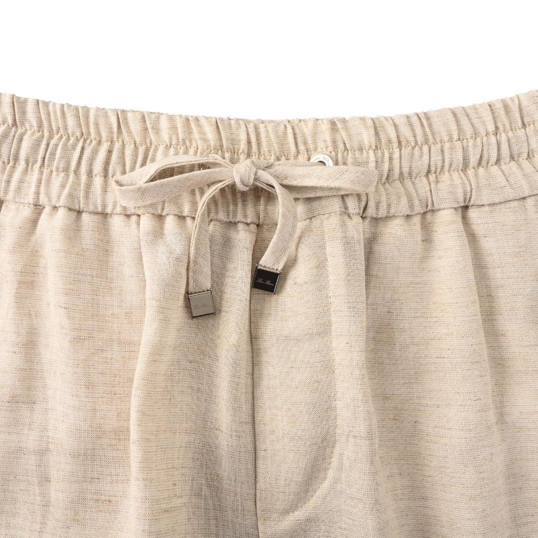 Linen Drawstring Safari Beige