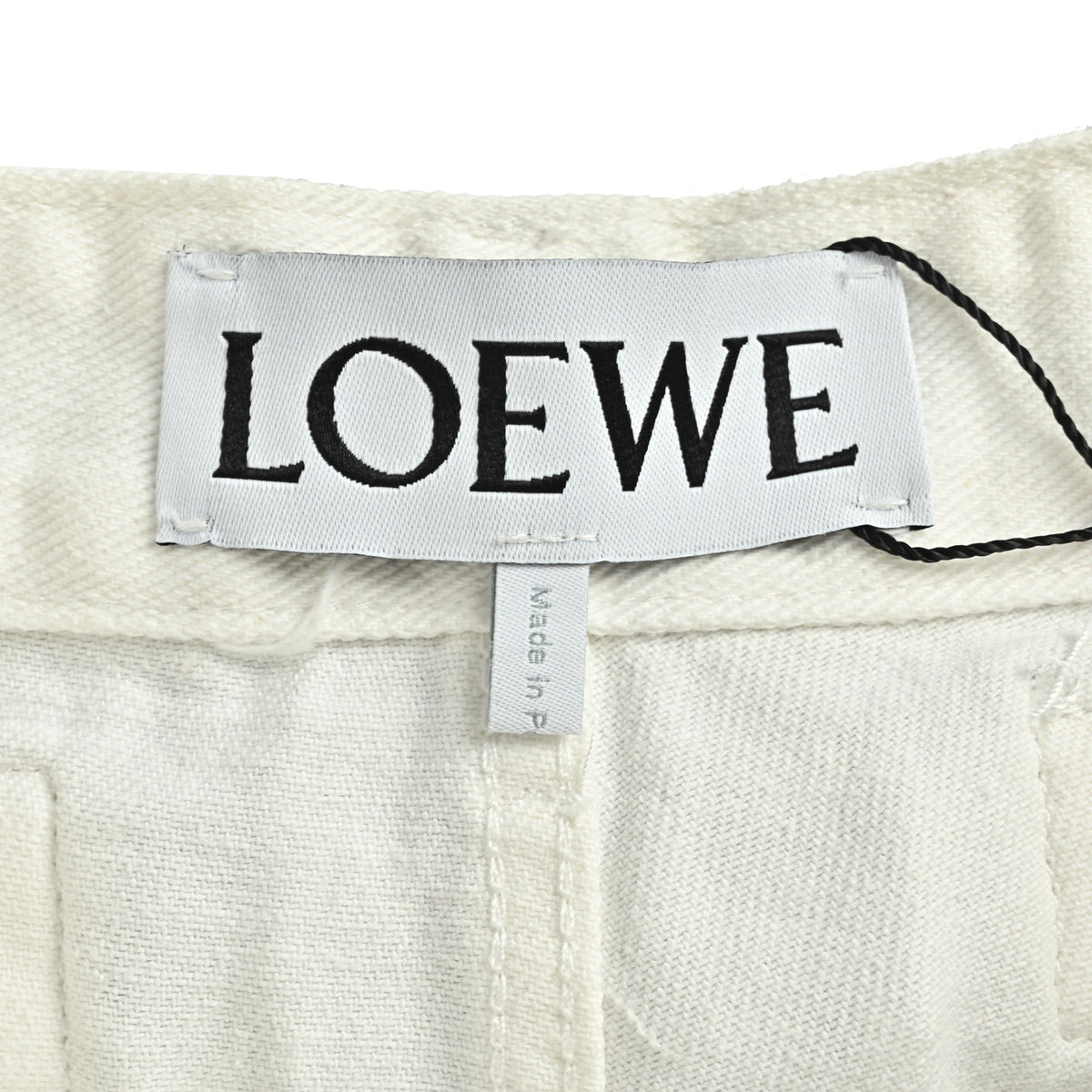 Distressed Straight-Leg Light Grey Beige