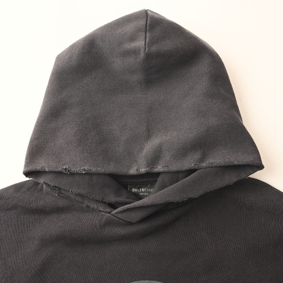 3D Liquified Effect Hoodie Faded Black