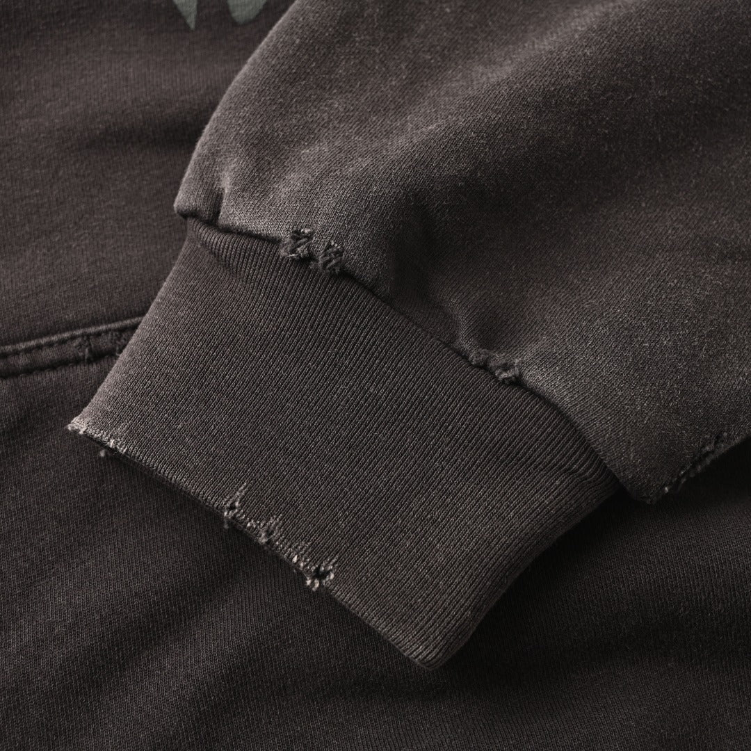 3D Liquified Effect Hoodie Faded Black