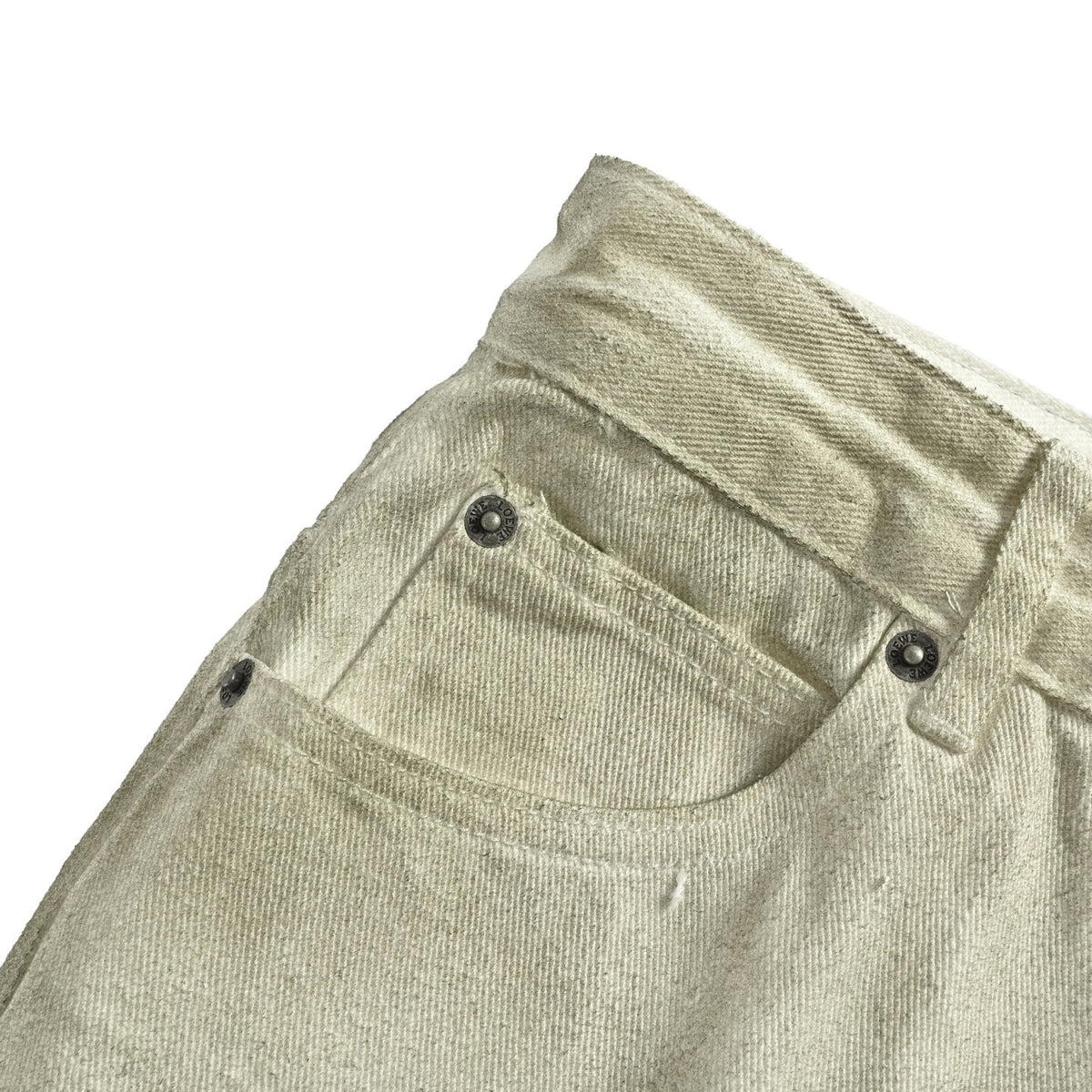 Distressed Straight-Leg Light Grey Beige