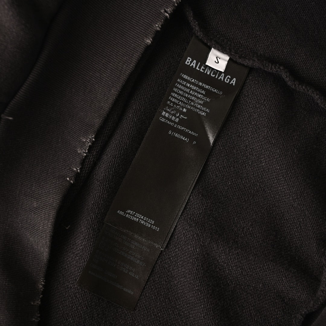 3D Liquified Effect Hoodie Faded Black