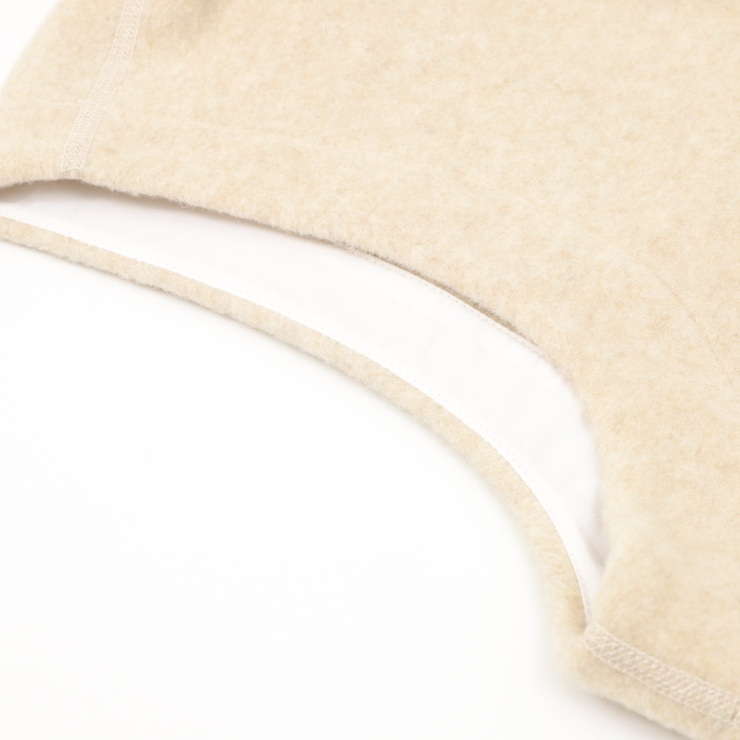 Mersey Fleece Vest Cream Tan Heather