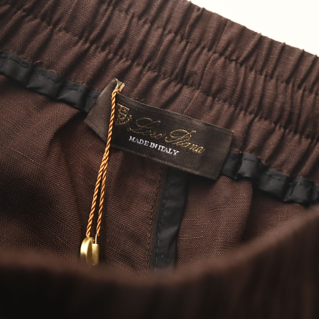 Linen Drawstring Espresso Brown