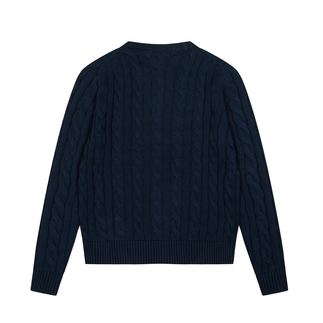 Cable-Knit Jumper Navy Blue