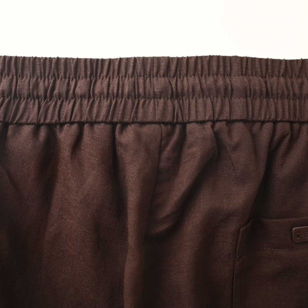Linen Drawstring Espresso Brown