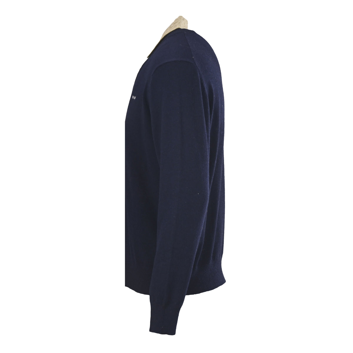 Layered Collar Intarsia Blue