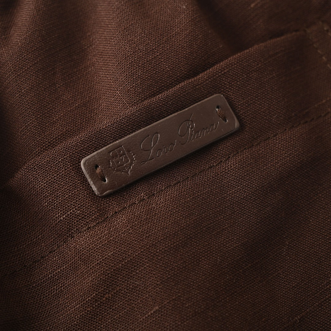 Linen Drawstring Espresso Brown