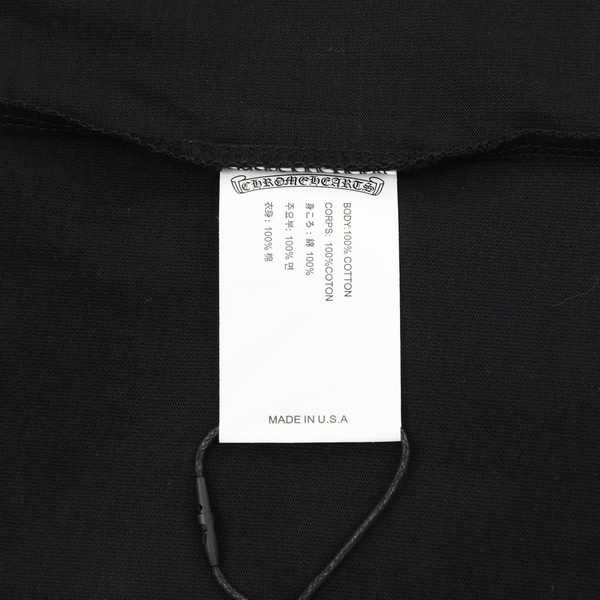 Gothic Logo Long Sleeve Pocket T-Shirt Black