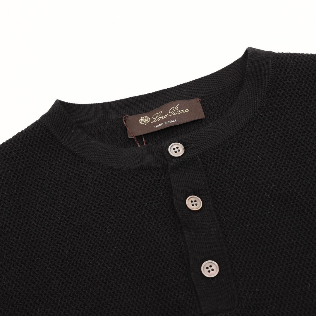 Knit Henley Black