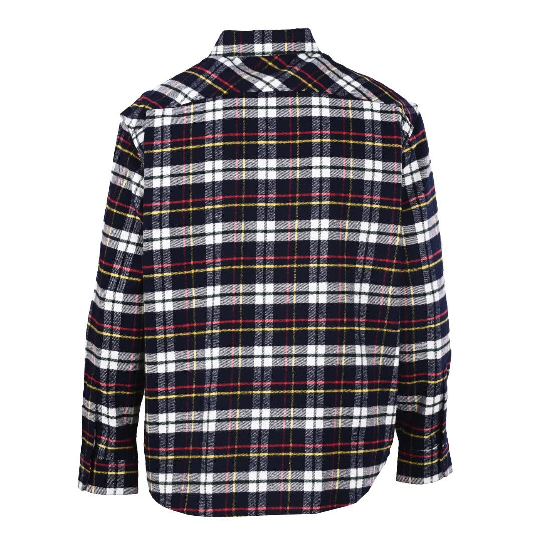 Triomphe Checked Wool Flannel Blue