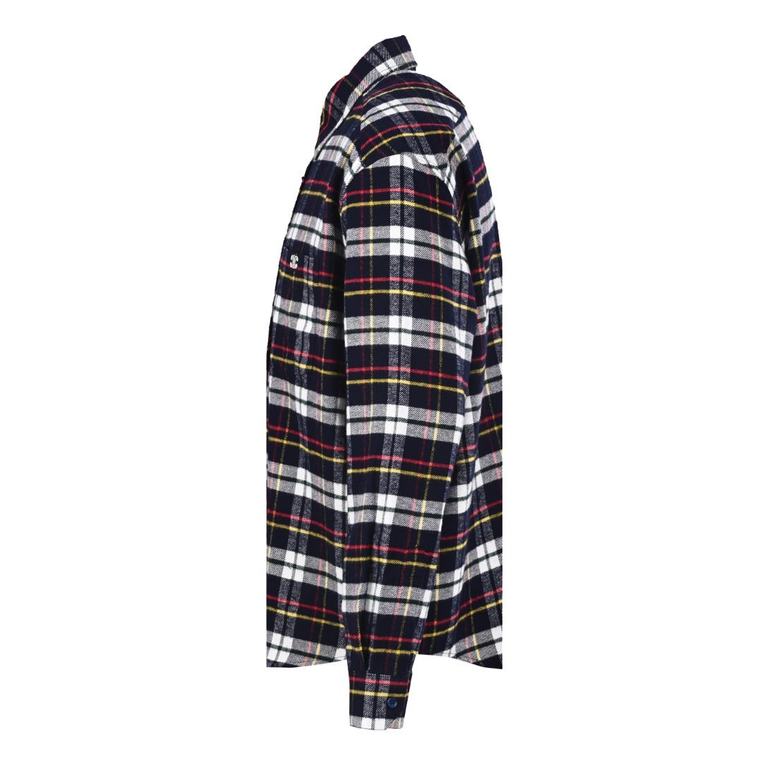 Triomphe Checked Wool Flannel Blue
