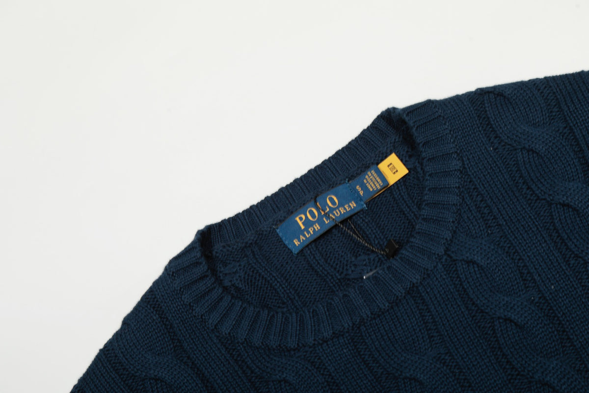 Cable-Knit Jumper Navy Blue